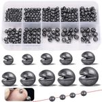 Annyswit 300 Pcs/10 Sizes Fishing Split Shot 2g 1.5g 1.2g 1g 0.8g 0.6g 0.5g 0.4g 0.3g 0.2g Fishing Dispenser Sinkers Weights Shot for Stabilizing the Fishing Line & Bait