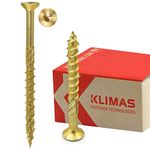 KLIMAS Wood Screws Torx Chipboard Screws Yellow - Countersunk Screws - Patio Screws - Universal Screws - Roof Construction Screws Set - 6 x 140 mm - Pack of 100