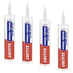 Loctite General Purpose GP silicone sealant, Indoor and outdoor use, Waterproofing for floor, walls, roof, silicone adhesive, tiles grout, bathroom, kitchen use, Transparent, 260ml x Pack of 4