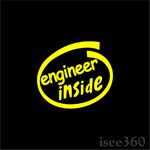 isee360 Engineer Inside Hood, Bumper, Sides, Windows Car Sticker Decal (Yellow)