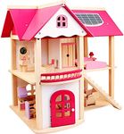 Knick Knack Wooden Doll House Playset Comes with A Furniture Pieces to Decorate The Interior | Miniature Pretend Play House for Children