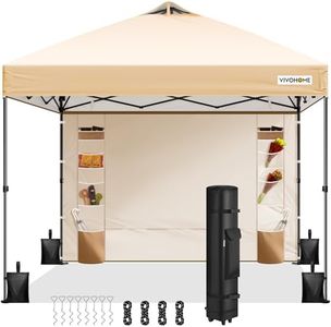 VIVOHOME Tente Pop-up Tonnelle 3 x 3 m avec parois latérales Installation par Simple Pression avec Sac De Transport À roulettes Et 4 Sacs De Sable