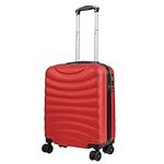 Rocklands® Lightweight 4 Wheel Hard Shell Luggage Suitcase Ryanair Cabin Travel Bag 55x40x20cm - ABS822 (Red)