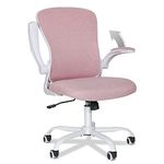 Fullwatt Office Chair, Flip-up Armrest Ergonomic Desk Chair Computer Task Chair Mesh with Armrests lumbar support Mid-Back for Home Office Conference Study Room, Pink