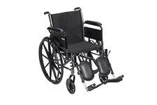 Drive Medical K318DFA-ELR Cruiser III Lightweight Folding Wheelchair with Flip Back Detachable Full Arms and Elevating Leg Rest, Black, 18 Inch