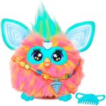 Hasbro Furby Interactive Coral Toy, Voice Activated for Boys and Girls from 6 Years, 15 Fashion Accessories, Animatronic Plush Toy for Boys and Girls - Spanish