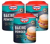 Dr. Oetker Gluten Free Baking Powder | Suitable for all types of baking | For cakes, scones and pastries | Pack of 3 x 170g