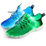 Shinmax Light Up Shoes,Fiber Optic LED Shoes for Women Men USB Charging Dancing LED Sneakers Flashing Shoes Luminous Trainers for Festivals,Christmas,Halloween and Parties White