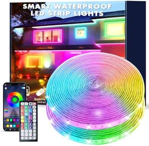 aiicrgb 400FT Outdoor RGB LED Strip Lights, IP65 Music Sync Led Lights with App Control and Remote,Color Changing Waterproof Led Rope Lights for Outdoor, Balcony, Roof, Garden, Stairs