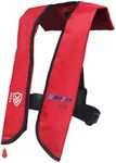 HWAYAN Manual Inflatable Life Jacket| Inflatable PFD Vest Adult| Life Vest for Adults| Outdoor Water Sports| Supports up to 330 lbs|33g of Carbon Dioxide Cylinder (Red 609)