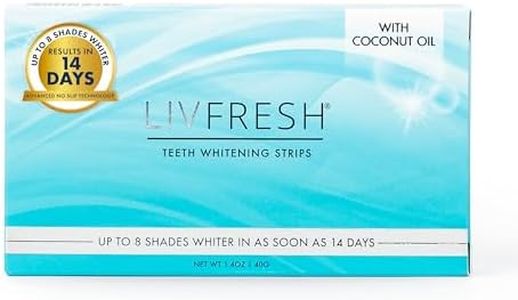 Teeth Whitening Strips, Results in 14 Days, Cleans Teeth & Reduces Plaque, Enamel Safe, for Sensitive Teeth, Uses Coconut Oil & Hydrogen Peroxide, No Slip Teeth Whitener, 14 Treatments