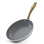 Asai Ceramic Non Stick Frying Pan 24cm | Induction Safe | Egg Pan, Omelette Pan | Superior Swiss Ceramic | 100% Toxin Free, No PFAS, PFOA, PTFE | Nonstick Frying Pan for Cooking | Free Spatula