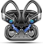 Wireless Earbuds, Bluetooth 5.4 Headphones Sports, 50 Hours Long Battery Life, Dual LED Display, 1.5 Hours Fast Charging, IP7 Waterproof, CVC 8.0 Noise Cancelling Wireless Earphones with Microphone