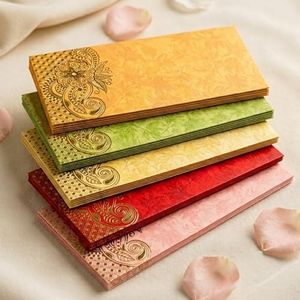 LoveNspire Money Envelopes (7.5 x 3.5 Inch) Decorative Paisley Pattern Shagun Lifafa for Indian Wedding, Birthday | Cash Gift Holder & Home Savings Organizer Pack Of 100
