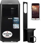 Devola 9000 BTU WiFi Portable Air Conditioner, 4-in-1 Cooling, Dehumidifier Fan Modes & Sleep Mode, 24H Timer, 2 Window Venting Kit Included, Air Conditioning Unit For Rooms Up to 20㎡ (Black)