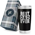 SassyCups Best Dad Ever Tumbler | 20 Oz Double Wall Stainless Steel Insulated Travel Mug| Best Dad Gifts | Gifts for Dad from Daughter, Son | Birthday Gifts for Dad | Father's Day Gifts for Dad