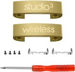 Studio 3 Hinge Headband Connector Replacement Metal Repair Parts Compatible with Beats Studio 3.0 Wireless Over-Ear Headphones Repair Kit (Gold)