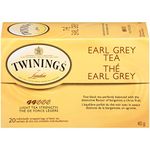 Twinings Earl Grey Tea Bags | Caffeinated Black Tea Enhanced with Bergamot Citrus | 20 Count (Pack of 6) | Enjoy Hot or Iced