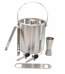 Proniks Stainless Steel Insulated Ice Bucket with Opener and Ice Tong and peg Measure [1.5Liter] | Keeps Ice Cold for 6 h | Great bar Tools for Home bar Accessories, Mini bar, Wine Large (Large)