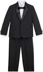 Nautica Baby Boys' 4-Piece Tuxedo with Dress Shirt, Bow Tie, Jacket, and Pants, Black Tuxedo, 12 Months