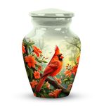 YATSKIA Cardinal Bird Keepsake Urn for Ashes Mom - Cremation Urn for Adult Ashes Male & Female - Burial Urns for Adult Human Ashes - Funeral Decorative Urn - Human Remains Memorial Urn for Women