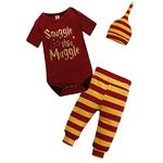 Baby Clothes, Baby Boys Girls Rompers Snuggle This Muggle Bodysuit and Striped Pants Outfit with Hat