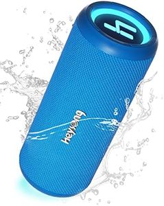 HEYSONG Bluetooth Speaker, Waterproof Portable Wireless Bluetooth Speakers with Led Light, 20W Loud Sound, TF Card, USB Playback, Pool Accessories for Kayak, Outdoor, Camping, Gifts for Men-Blue