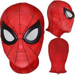 Spider Man Mask Red for Children and Adults | Superhero Costume | Elastic Mask Made of Lycra | Premium Quality | Comics | Cosplay | Halloween | OriginalCup®, Mask - Red Spider-man, One size