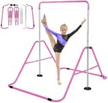 Triclicks Gymnastics Bar for Kids, Folding Junior Training Kip Bar with Adjustable Height, Home Expandable Horizontal Gymnastic Monkey Bars Equipment for Child, Girls, Boys