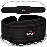 WARX Dipping Belt with 36 Inches Heavy Duty Adjustable Steel Chain For Pull Ups, Training, Weightlifting, Powerlifting and Bodybuilding Workouts, Comfortable Dipping Belt With Neoprene Back Support