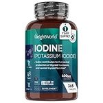 Iodine Tablets 400mcg - 365 Vegan Tablets (1 Year Supply) - High Strength Potassium Iodide 400mcg - Non-GMO & Gluten-Free Iodine Supplement - Trace Mineral - High Potency Iodine Tablets - UK Made