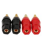 SS ROBOTICS Pair Banana Connector,Gold-Plated Banana Sockets For Speaker Terminal Binding Post, Terminal Binding Post Practical 5cm Length for Sound Console (2Set (Black & Red))