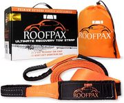 Tow Strap by RoofPax | 3" x 20 ft. Off Road Recovery Rope | 30,180 lb Break Strength Capacity | Heavy Duty Winch Strap with Triple Reinforced End Loops | Essential Recovery Kit for Getting Unstuck