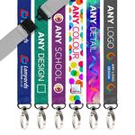 100x Personalised Lanyard By Lanyards Tomorrow | Full-Colour Dye Sublimation DESIGN YOUR OWN Custom Neck Straps ADD LOGO and TEXT - With Safety Pull Breakaway Quick Release and Metal Clip 10mm 1cm