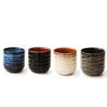 Lxuwbd Japanese style ceramic tea set, tea cup, coffee cup, yerba mate set, Ceramic mate cup set of 4 (4 colors)