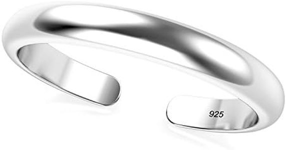 Metal Factory Sterling Silver 2Mm Plain Dome Adjustable Toe Band Ring