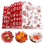 160 Pcs Christmas Wax Paper Sheets for Food Snowflake Hoho Wax Paper Wrapping Bulk Deli Parchment Baking Paper Sandwich Candy Cookies Waterproof Wrappers Oilproof Basket Liners Kitchen Holiday Party