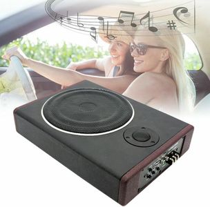 WEIGR Subwoofer attivo per auto, 600 W, autoradio ultra sottile, 12 V, subwoofer con amplificatore integrato, subwoofer audio per auto/camion, 135,8 x 102,4 x 26,8 mm, nero