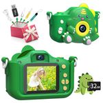 Kids Camera Toys, Toddler Camera Selfie 1080p HD Video Camera, Kids Digital Camera for Girls Boys 3 4 5 6 7 8 9 10 11 12 Year Old Christmas Birthday Festival Gifts with 32GB TF Card [ Dinosaur Camera]