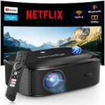 4K Projector with Wifi and Bluetooth, ELEPHAS Outdoor Movie Projector with NETFLIX/Prime Video/YouTube Built-in, 100,000+ Apps Supported, Video Projector Compatible with HDMI/USB/iOS/Android/Windows