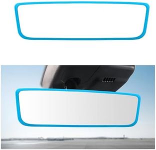 povtii Rear View Mirror Protector Frame, Silicone Automotive Interior Rearview Mirror Cover for Women Girls, Mirror Edge Protective Cover Compatible with Model 3 Y, Car Accessories (Sky Blue)