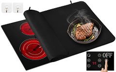 Amerbro Heat Resistant Stove Top Covers for Electric Stove - 21×36inch Fireproof & Waterproof Electric Stove Cover - Glass Stove Top Protector for Prevent Scratches, Fiberglass Cloth (Black)