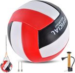 ELKCIP Volleyballs Official Size 5, Soft Bulk Recreational Volley Balls with Pump and Net Bag for Indoor Outdoor Beach Pool Water Sand Game Training Match Gift for Beginner Women, Black