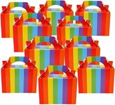 SHATCHI 30Pcs Rainbow Cardboard Lunch Takeaway Birthday Wedding Carry Meal Food Cake Party Box Childrens Loot Bags