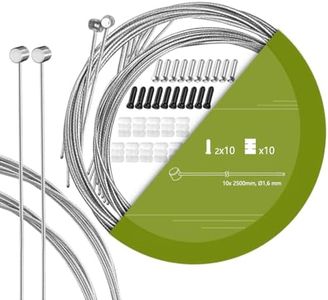 TAPKUA 10x Câble de Frein de Vélo, 2500mm Universel Câble de Frein Avant et Après Vélo Pour VTT, Vélo de Course, BMX, Vélos Pliants, etc
