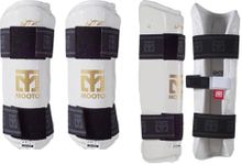 MOOTO Korea Taekwondo Extera Protector Forearm & Shin One Set White TKD Martial Arts Protection Gear (XS(Forearm+Shin))