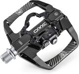 Mountain Bike Pedals Dual Function - Dual Sided Pedals Plat & SPD Clipless Pedal - 3 Sealed Bearings, 9/16” Bicycle Platform MTB Pedals (Black)