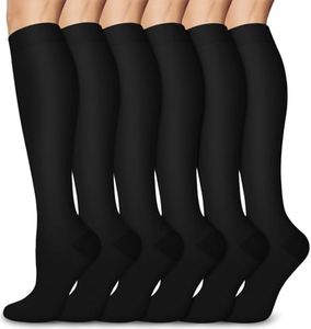 Aoliks Black Compression Socks for Women & Men, Knee High Support Socks for Hiking Athletic Pregnant