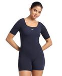 Speedo Women's Endurance+ Myrtle Legsuit Swimwear - True Navy & Marine Blue