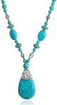 3 Pieces Bohemian Turquoise Necklace for Women Western Jewelry Boho Turquoise Necklace Set Turquoise Pendant Long Choker Vintage Turquoise Alloy Dangle Earrings Turquoise Layered Bracelets, Stainless